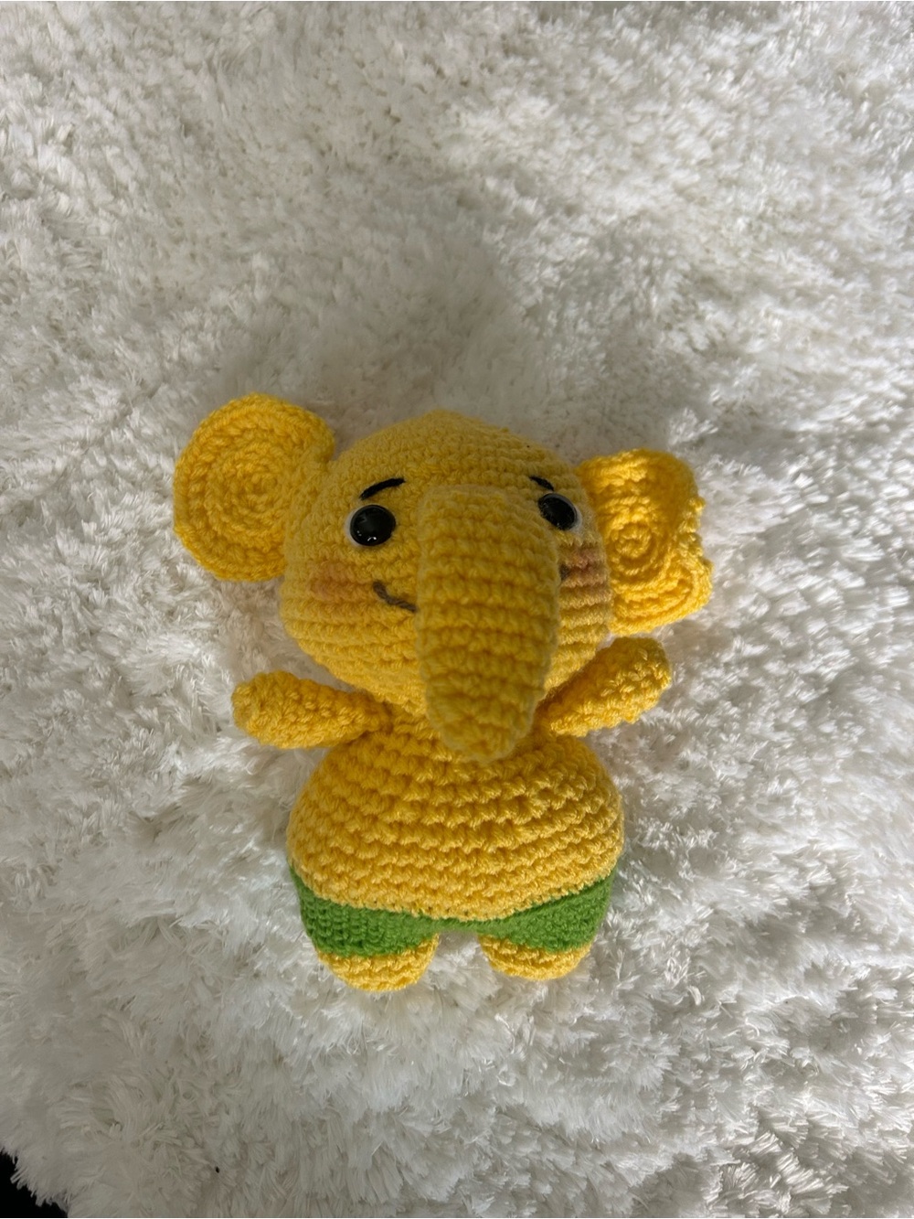 Handmade Yellow Elliott the Elephant Crochet Plush for Kids